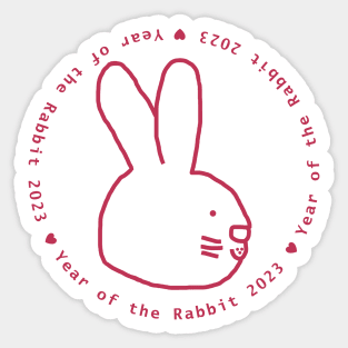 Year of the Rabbit 2023 in Viva Magenta Sticker